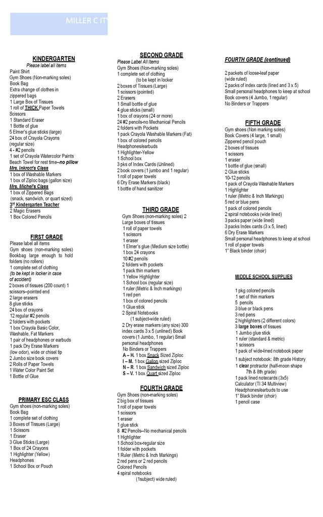 Supply List