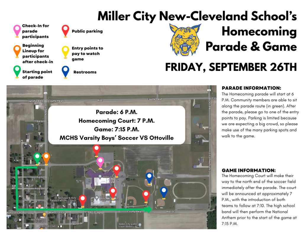 Homecoming 2025/26 Parade and Game Information