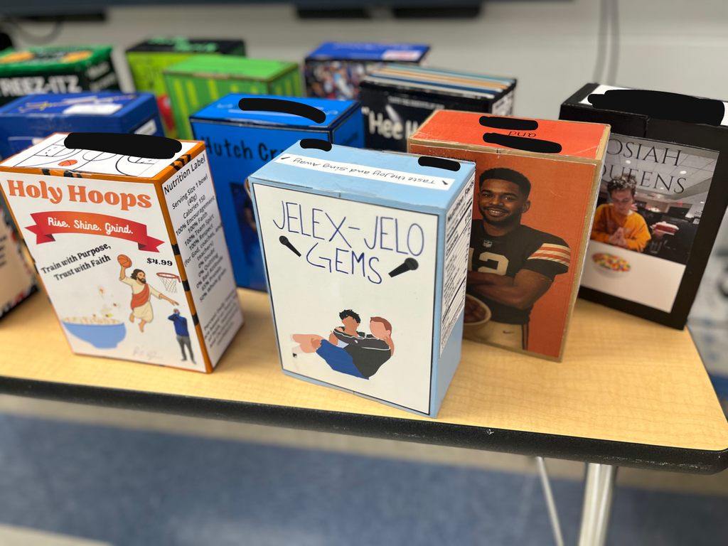 Awesome cereal boxes created by the freshmen class. 