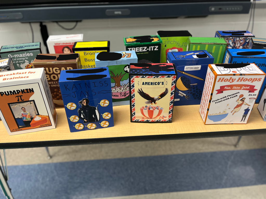 Awesome cereal boxes created by the freshmen class. 