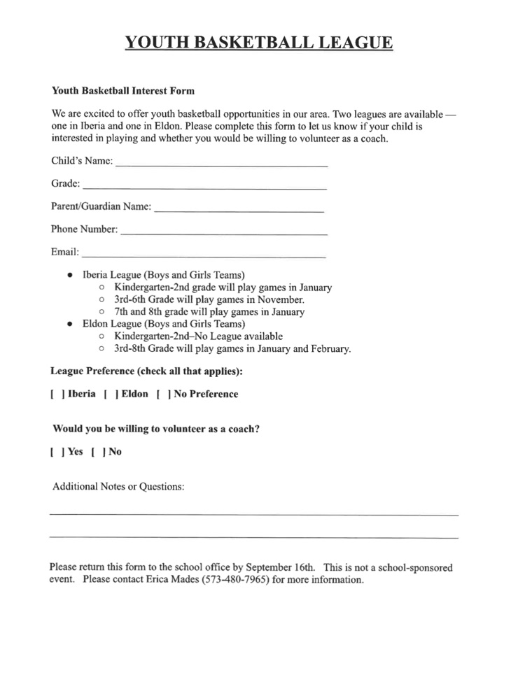 youth form 