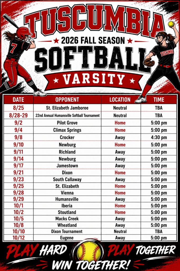Fall softball schedule