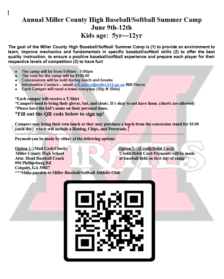 baserball camp info