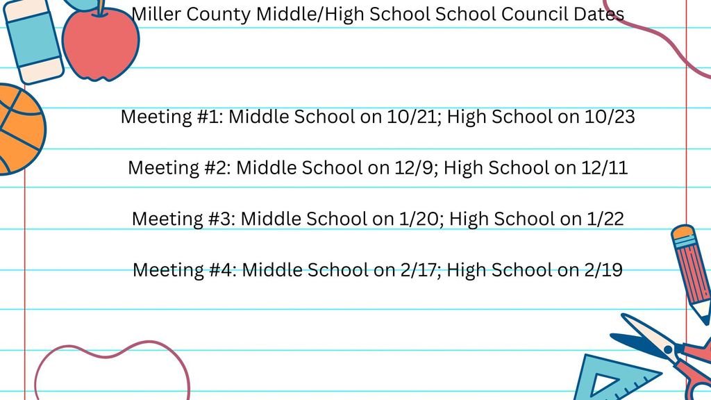 school council dates