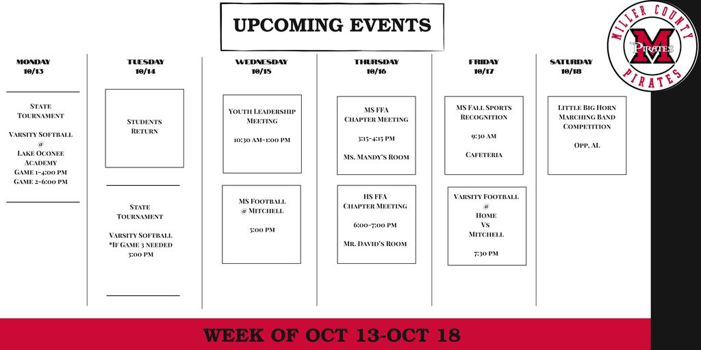 Events for the week