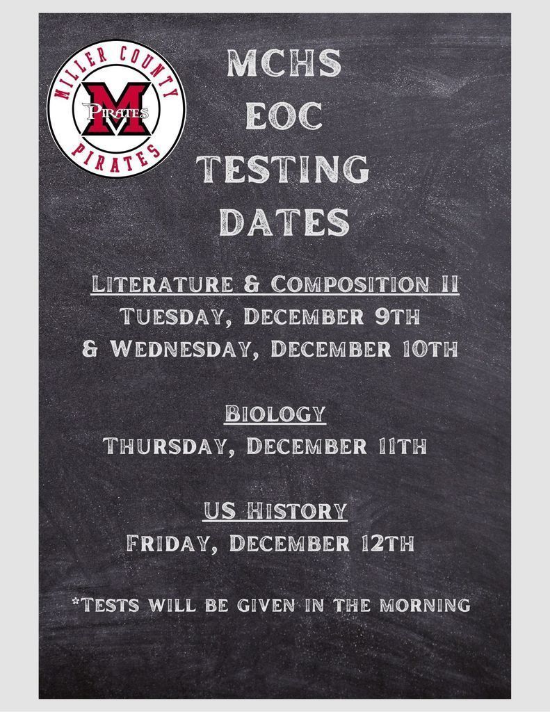 eoc test dates