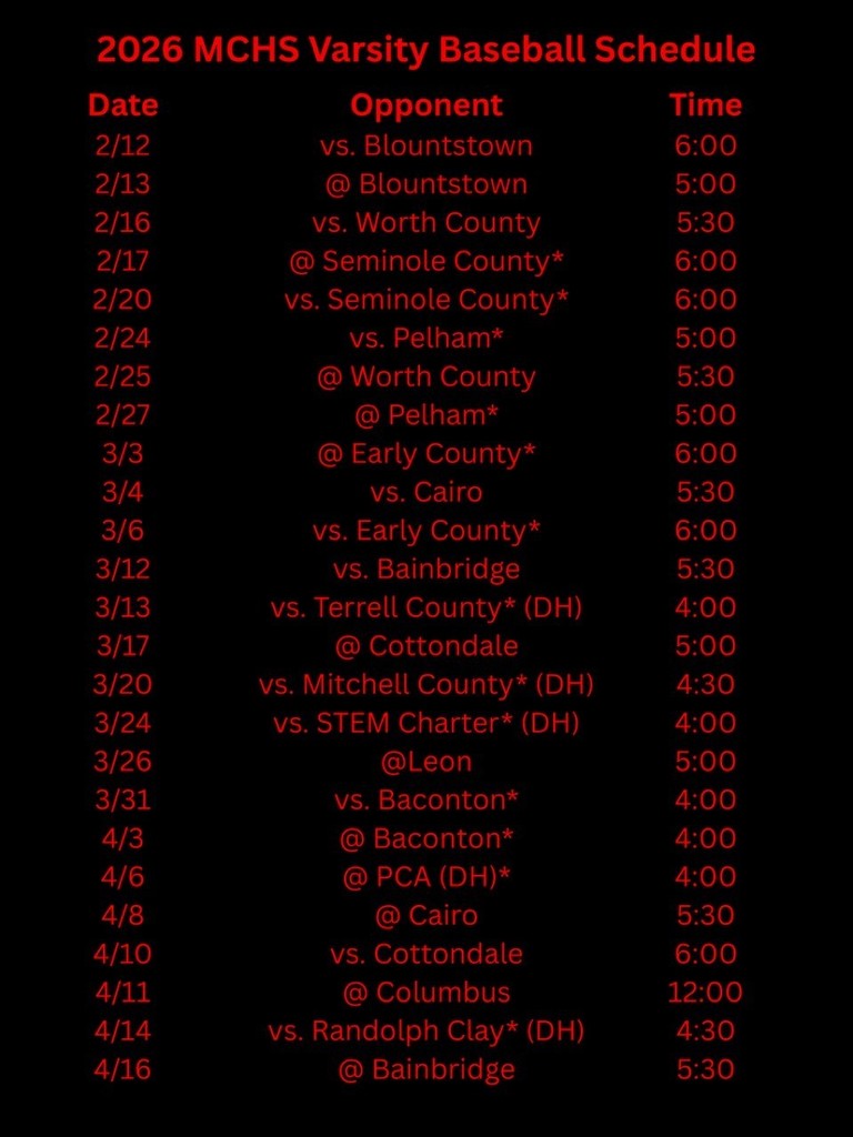 varsity baseball schedule