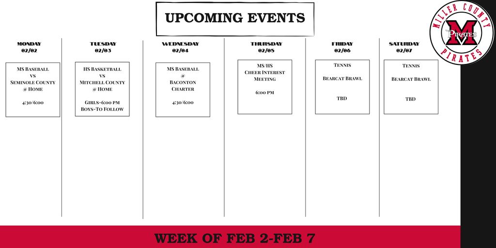 events for the week