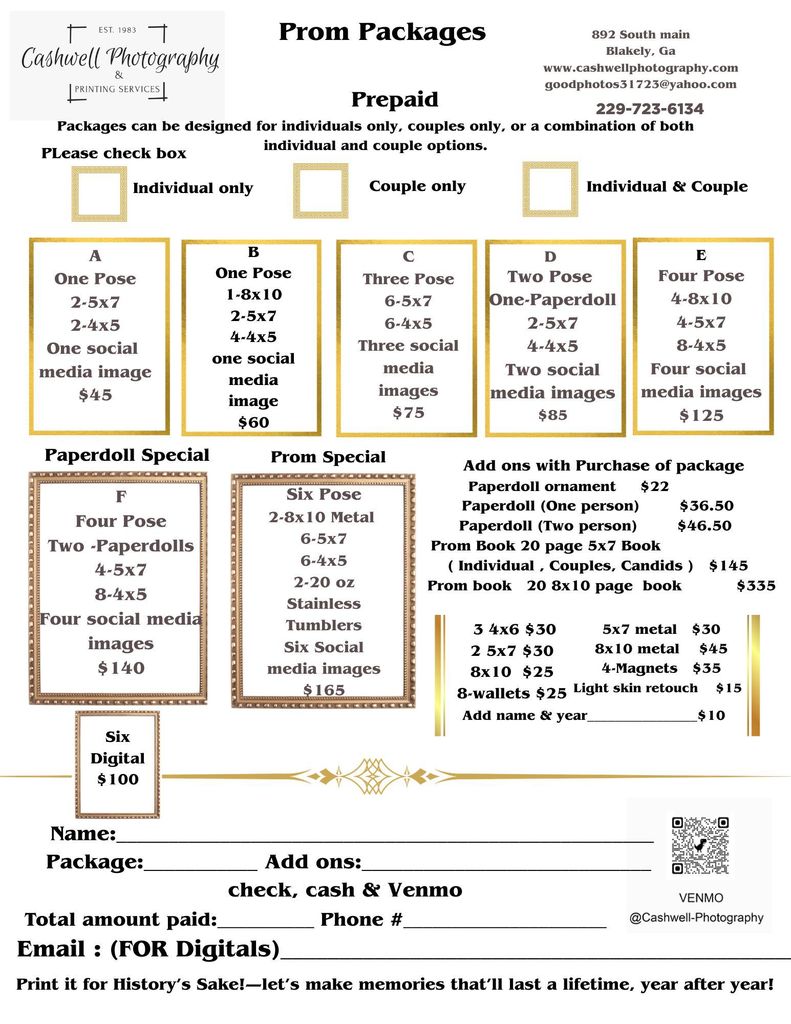 picture prom package