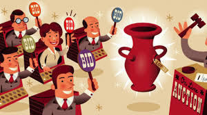 People bidding at a auction