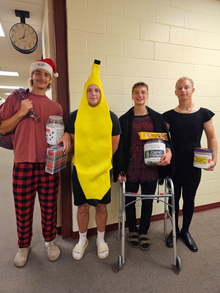 Tuesday: Rhyme without reason day (Left to right - Santa, Banana, Nana, Princess Diana)