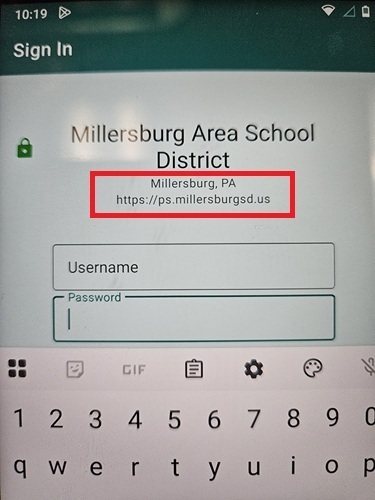 mobile phone app login page