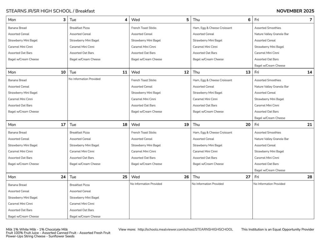 Stearns November 25 Breakfast