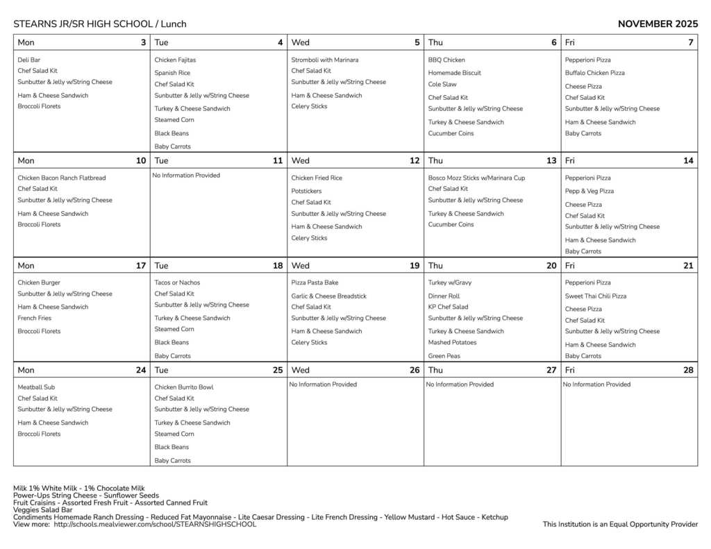 Stearns November 25 Lunch