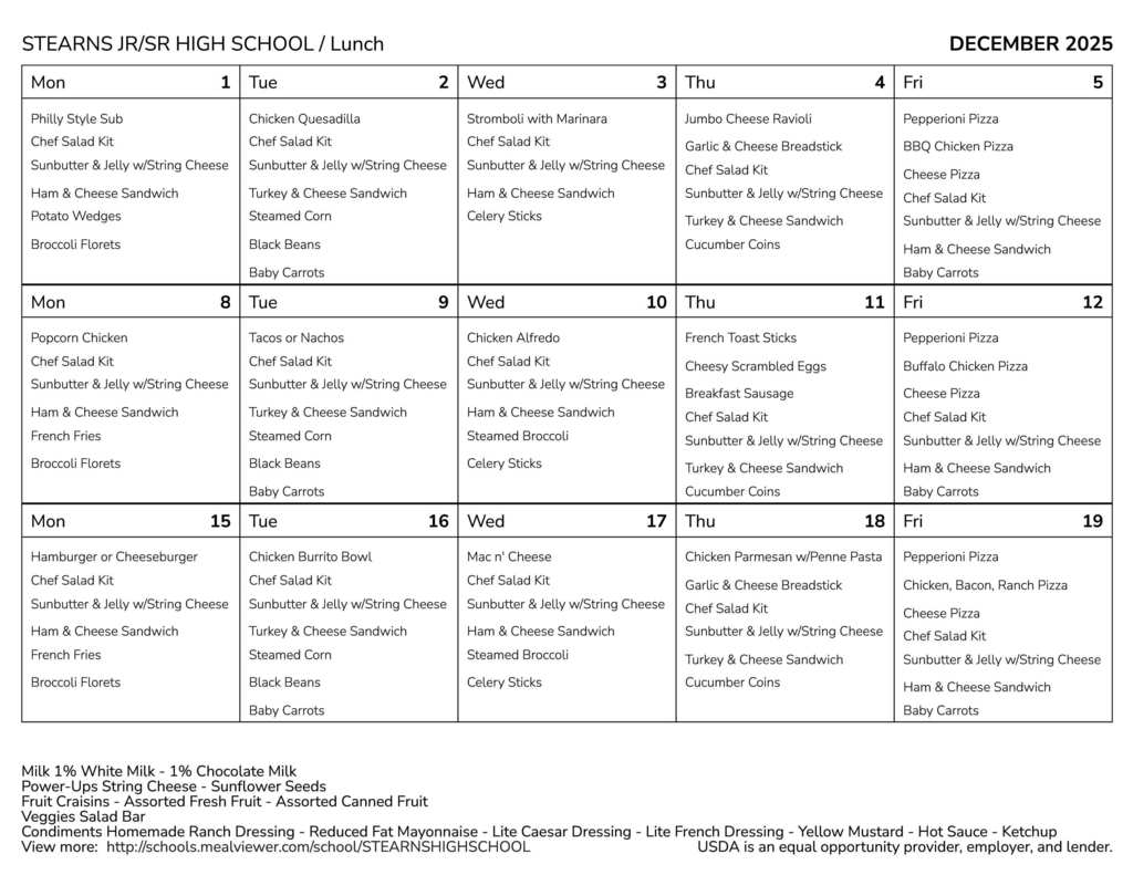 Stearns December 25 Lunch