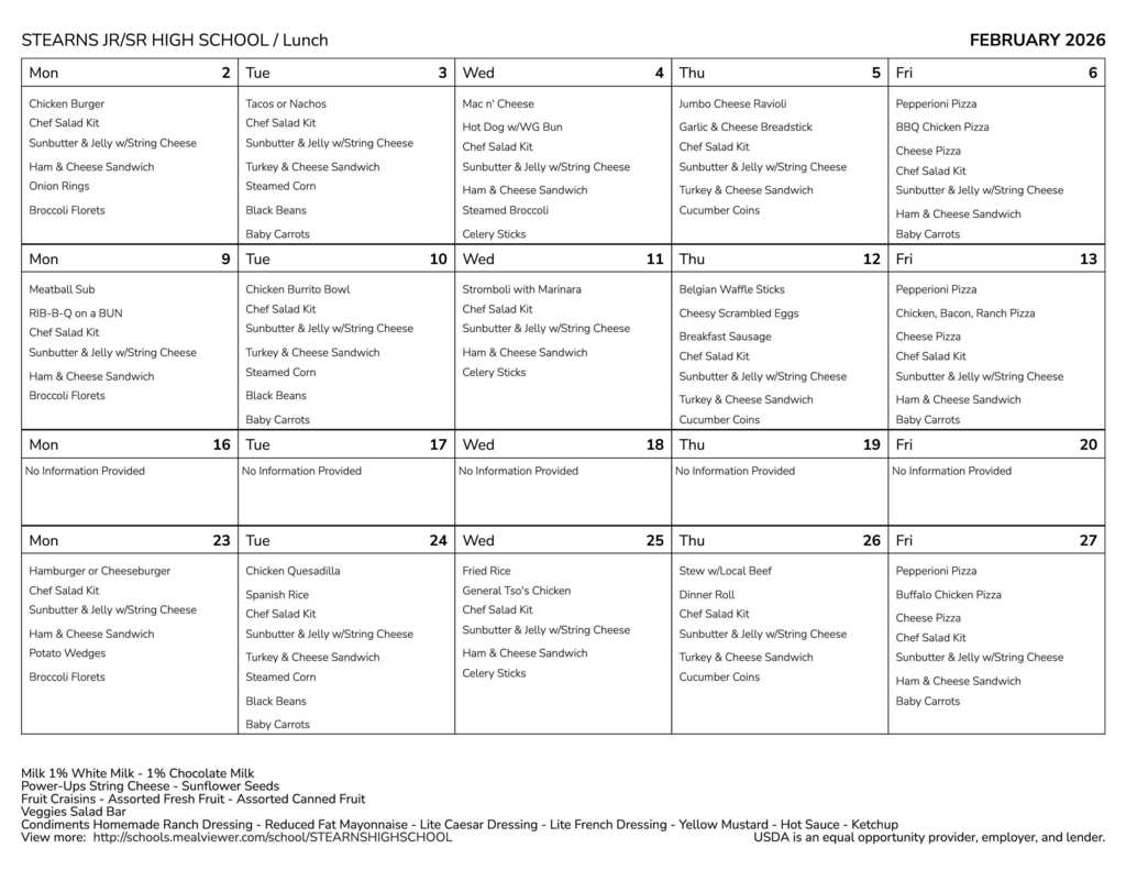 Stearns February 26 Lunch