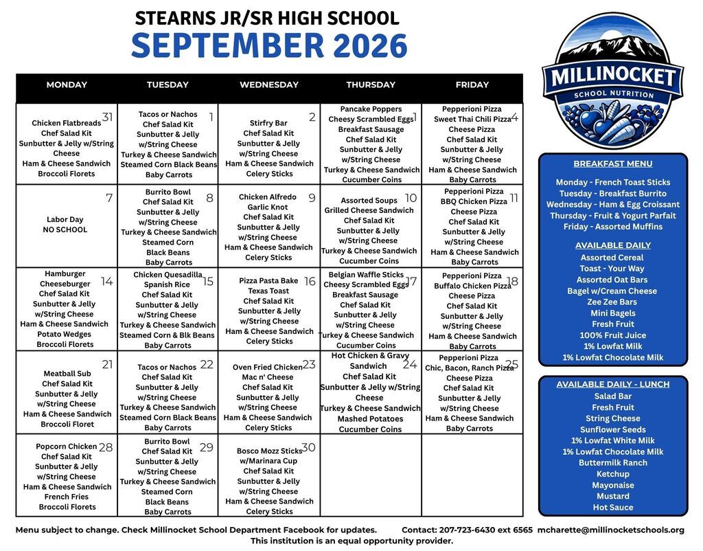 Stearns Sept 26 Menu