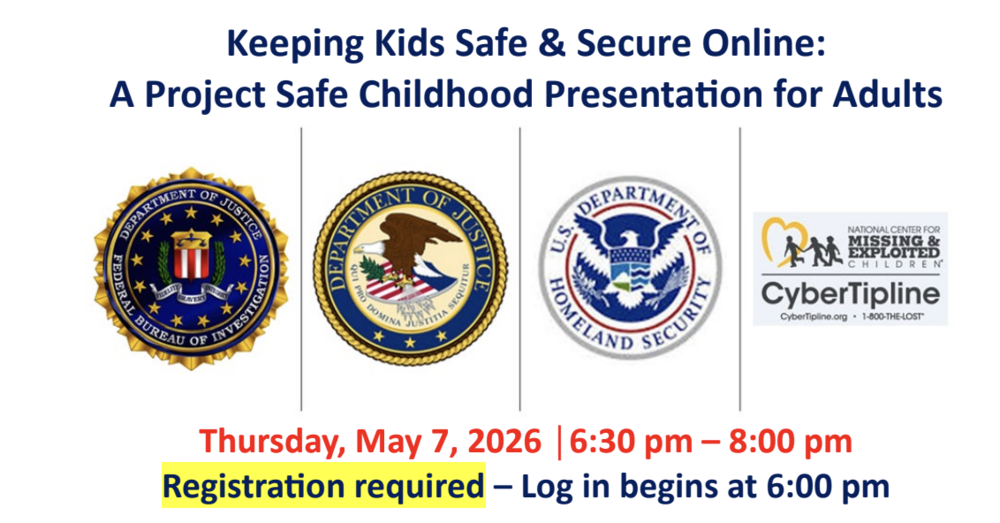 Keeping Kids Safe Online:  Webinar from US District Attorney's Office