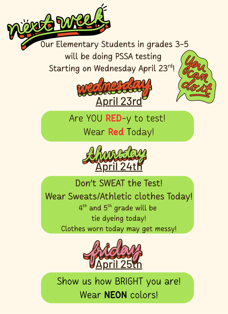PSSA Spirit Week!