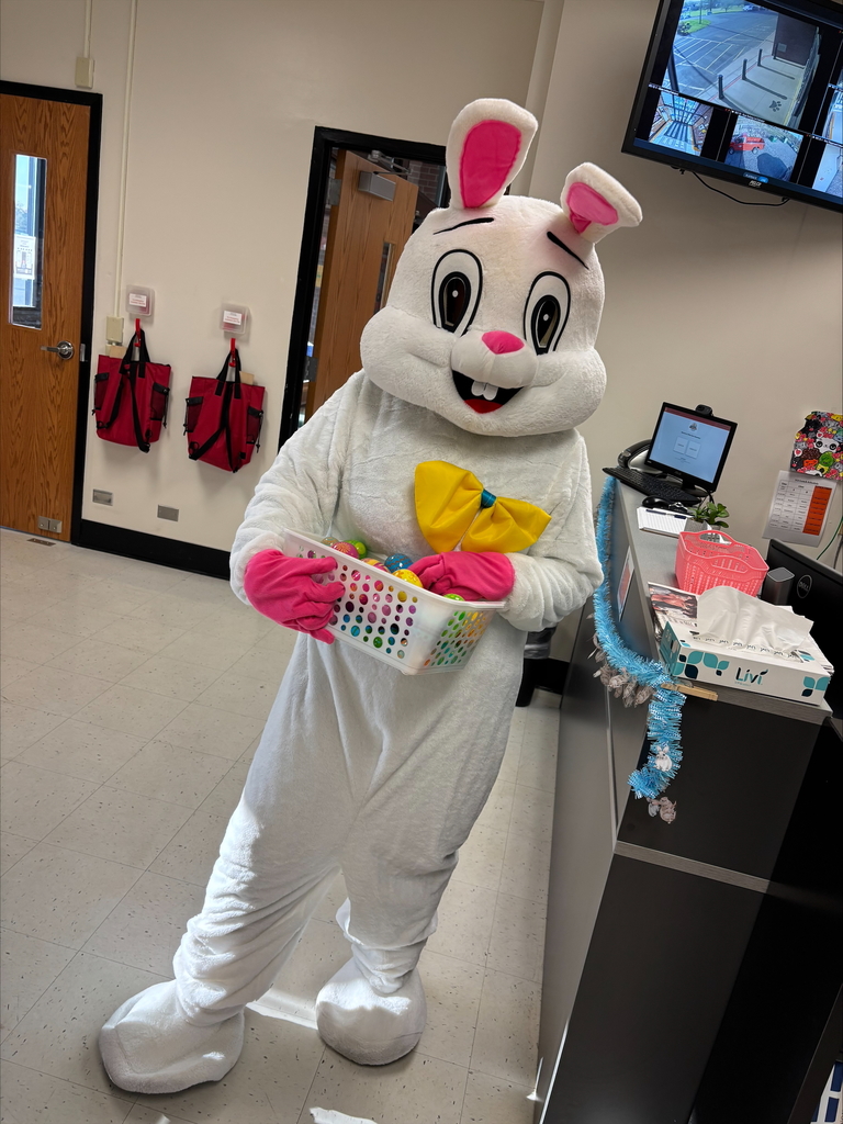 Easter Bunny visited classes on 4/17. 