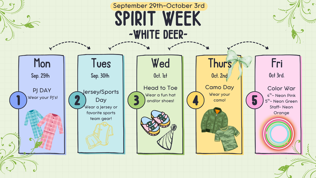 Spirit Week 9/29-10/3