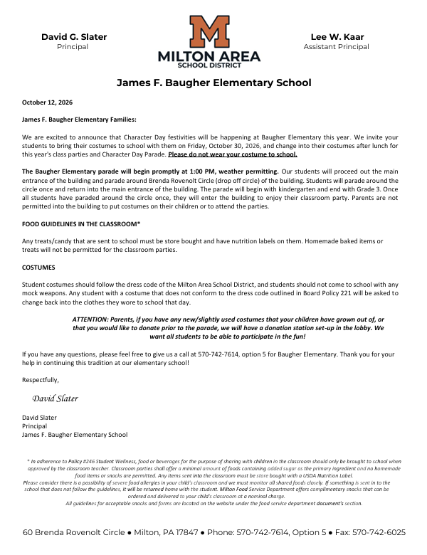 Character Day Letter