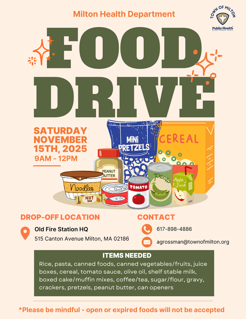 Milton Food Drive Flyer