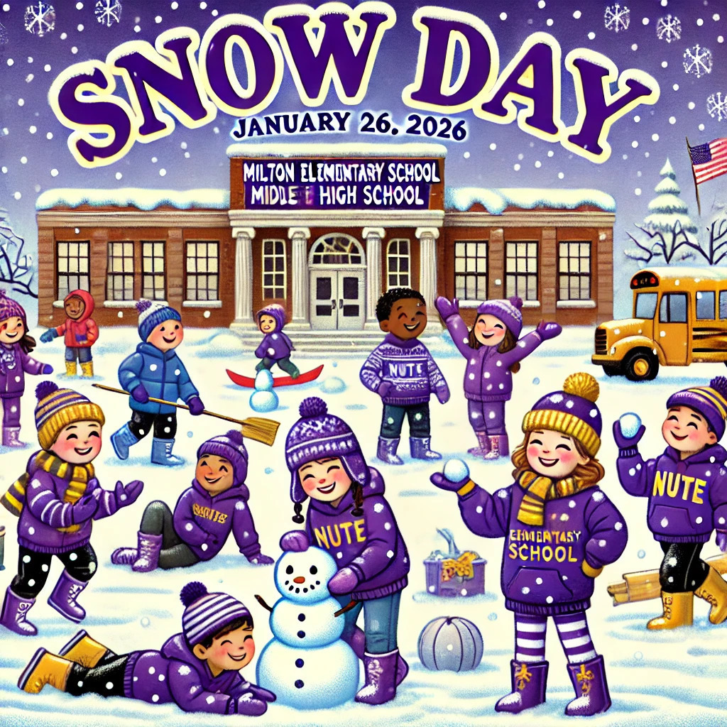 DALL·E 2026-01-25 11.04.00 - A cheerful snow day scene featuring students enjoying a snowy day, dressed in purple and gold winter clothes. The students are from Milton Elementary .jpg