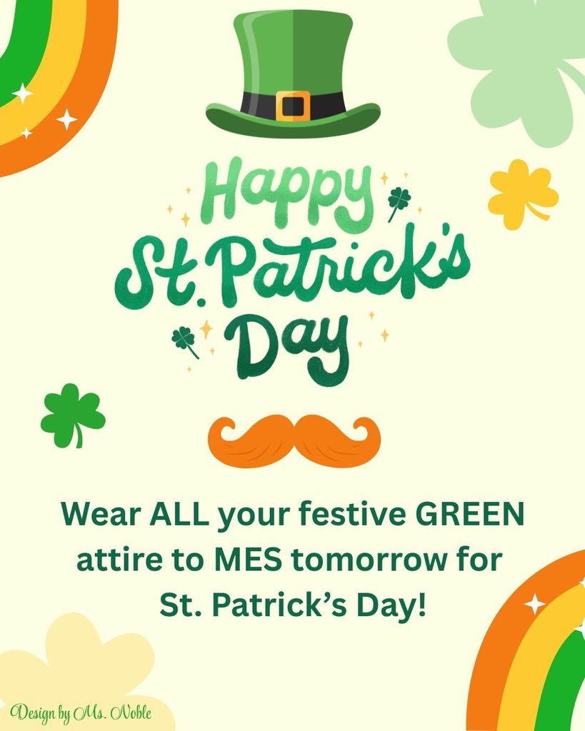 Wear Green for St.Patrick's Day Tomorrow!