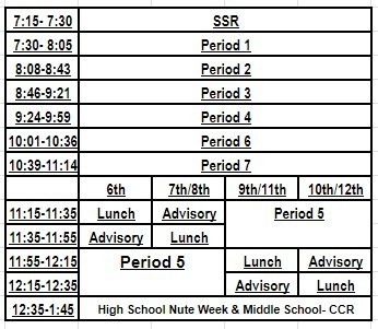 Nute Week Schedule