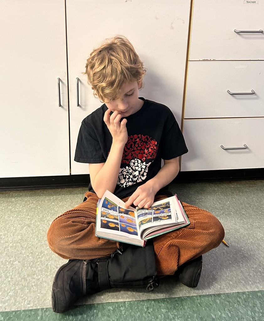 student reading