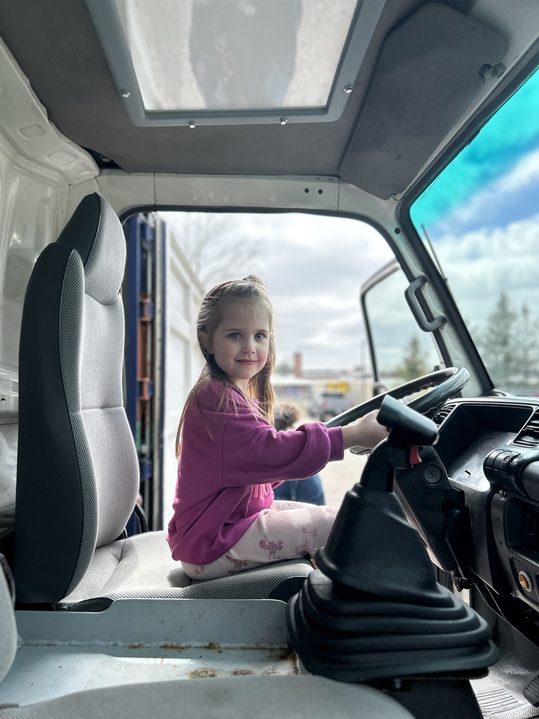 Student driving the truck