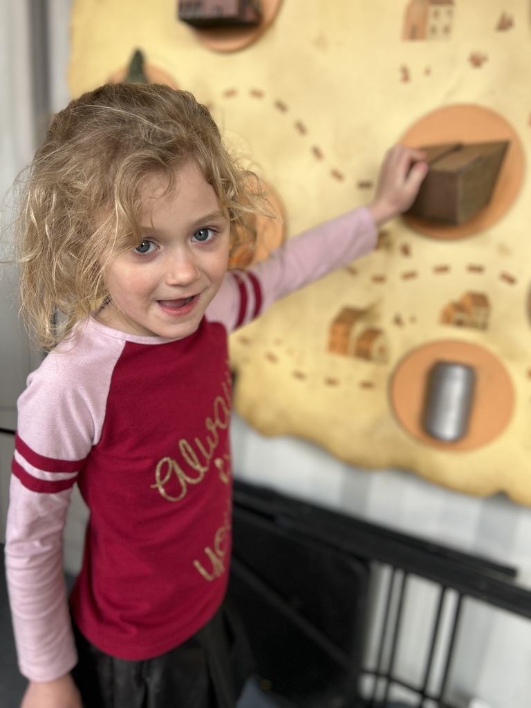 Student learning about trash