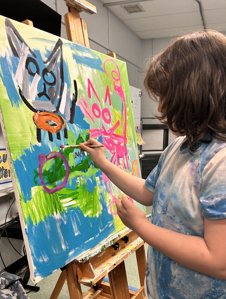 Student painting abstract art