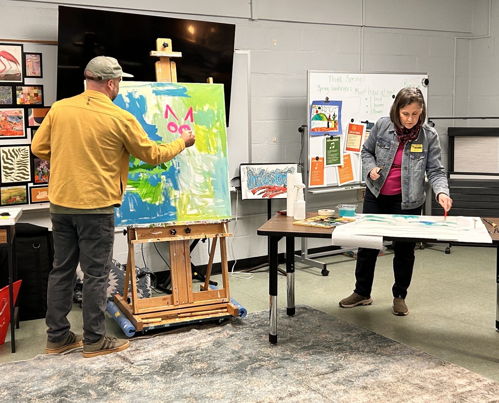 Kasey and Joan painting