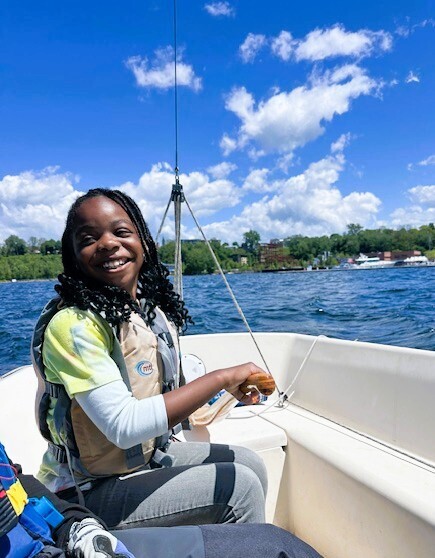 student sailing