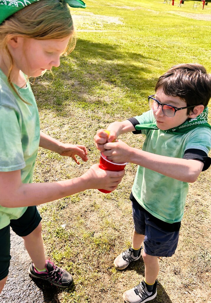 Students in relay race.