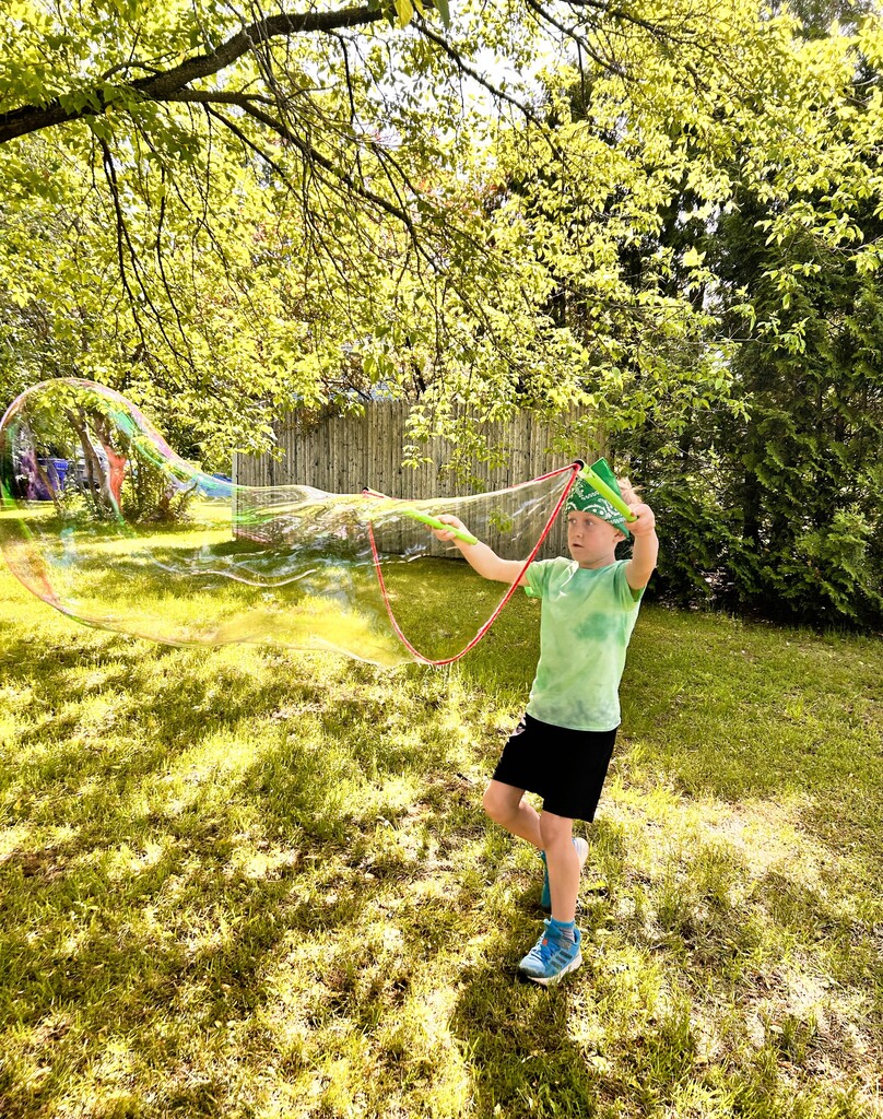 Student with bubble