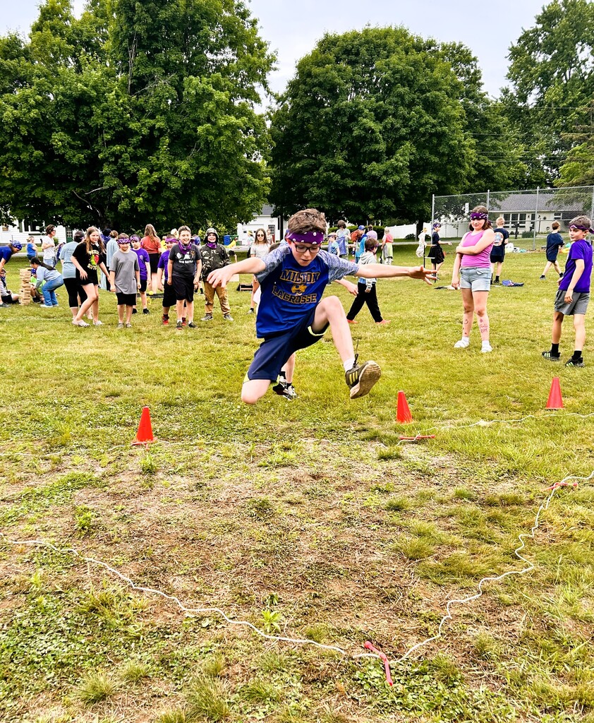 student jumping
