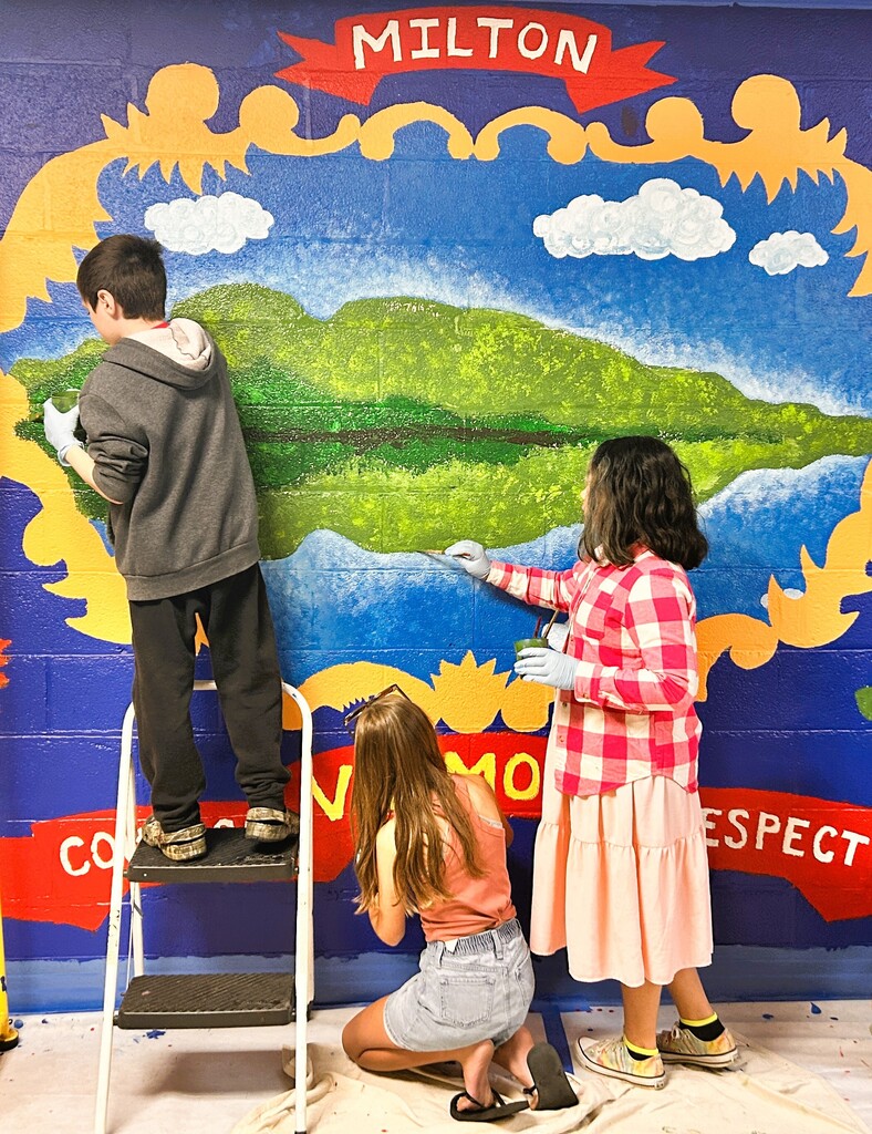 Students painting