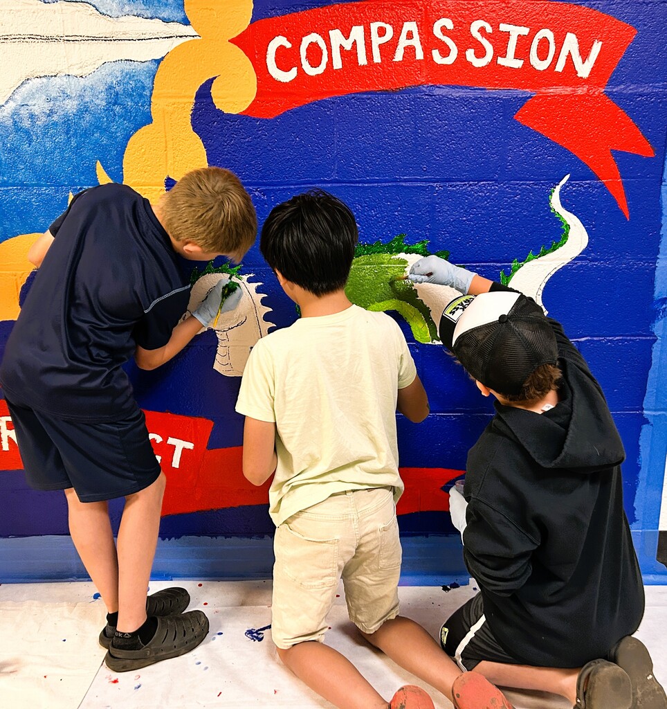 Students painting