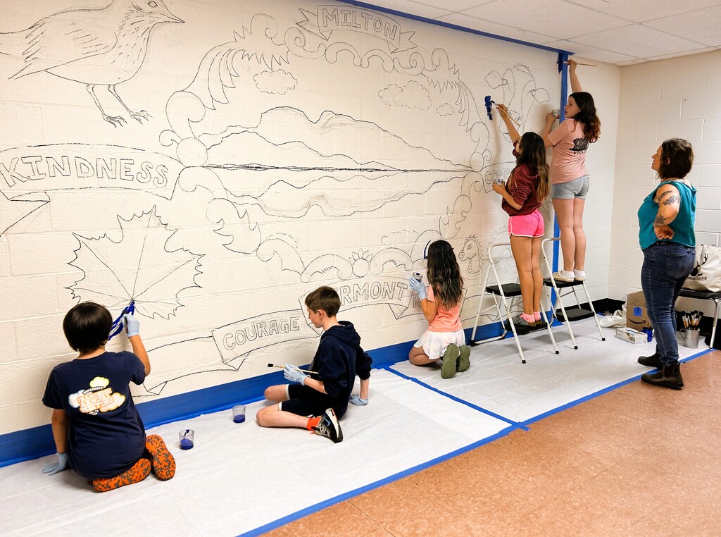 Students painting