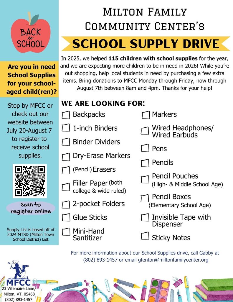 MFCC School supply drive