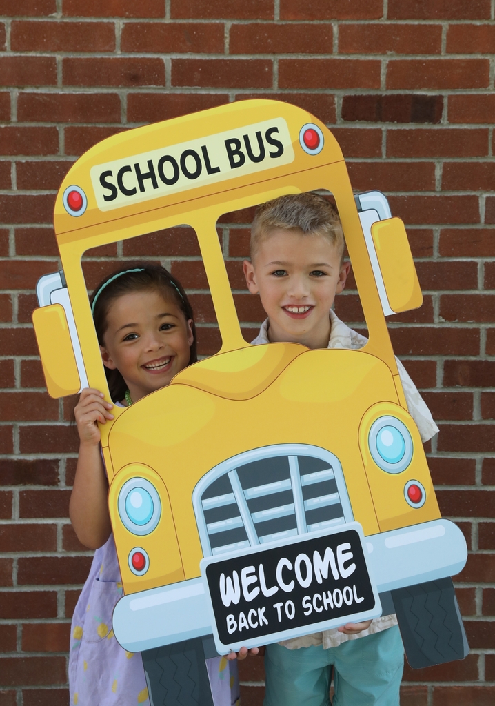 Students with bus cut out