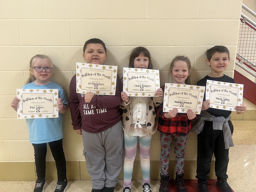 Kindergarten Bulldogs of the Month-February