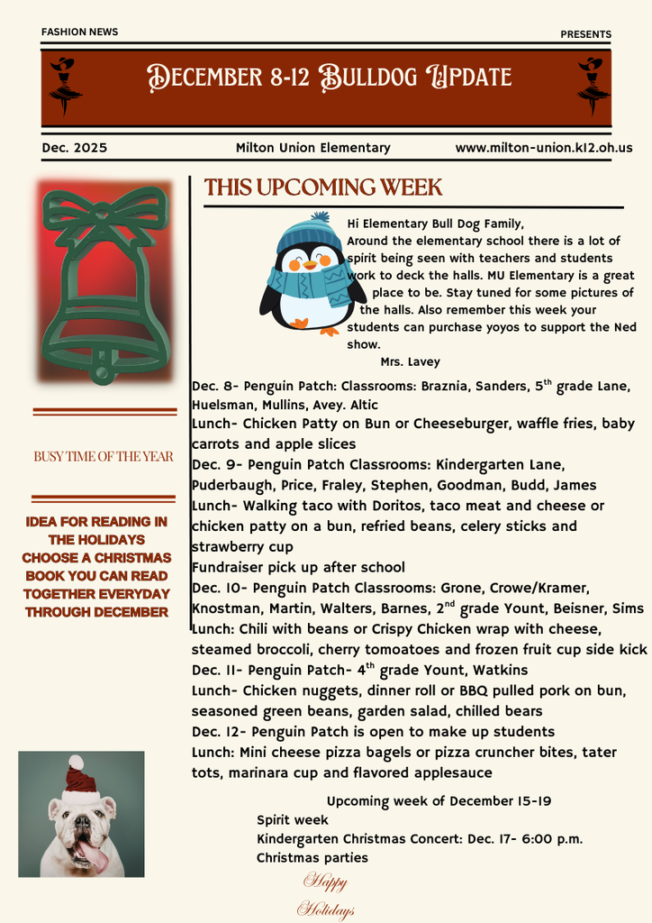 Bulldog Update for December 8-12.