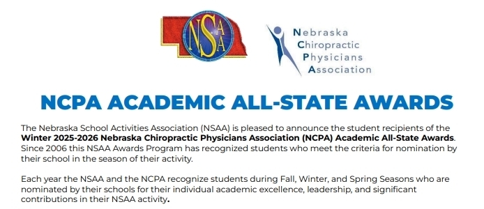 NCPA Academic All-State Awards (Fall, Winter & Spring sessions)