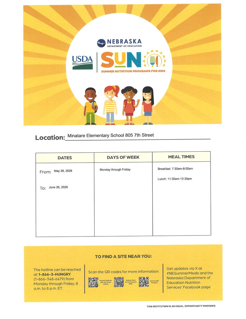 Summer School Meals May 26-June 26