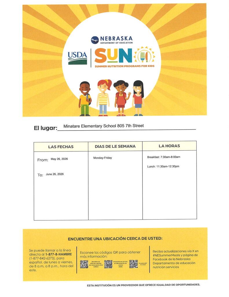 Summer School Meals May 26-June 26