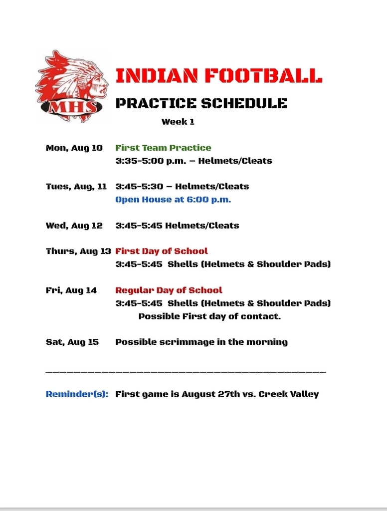 Football schedule  for the week